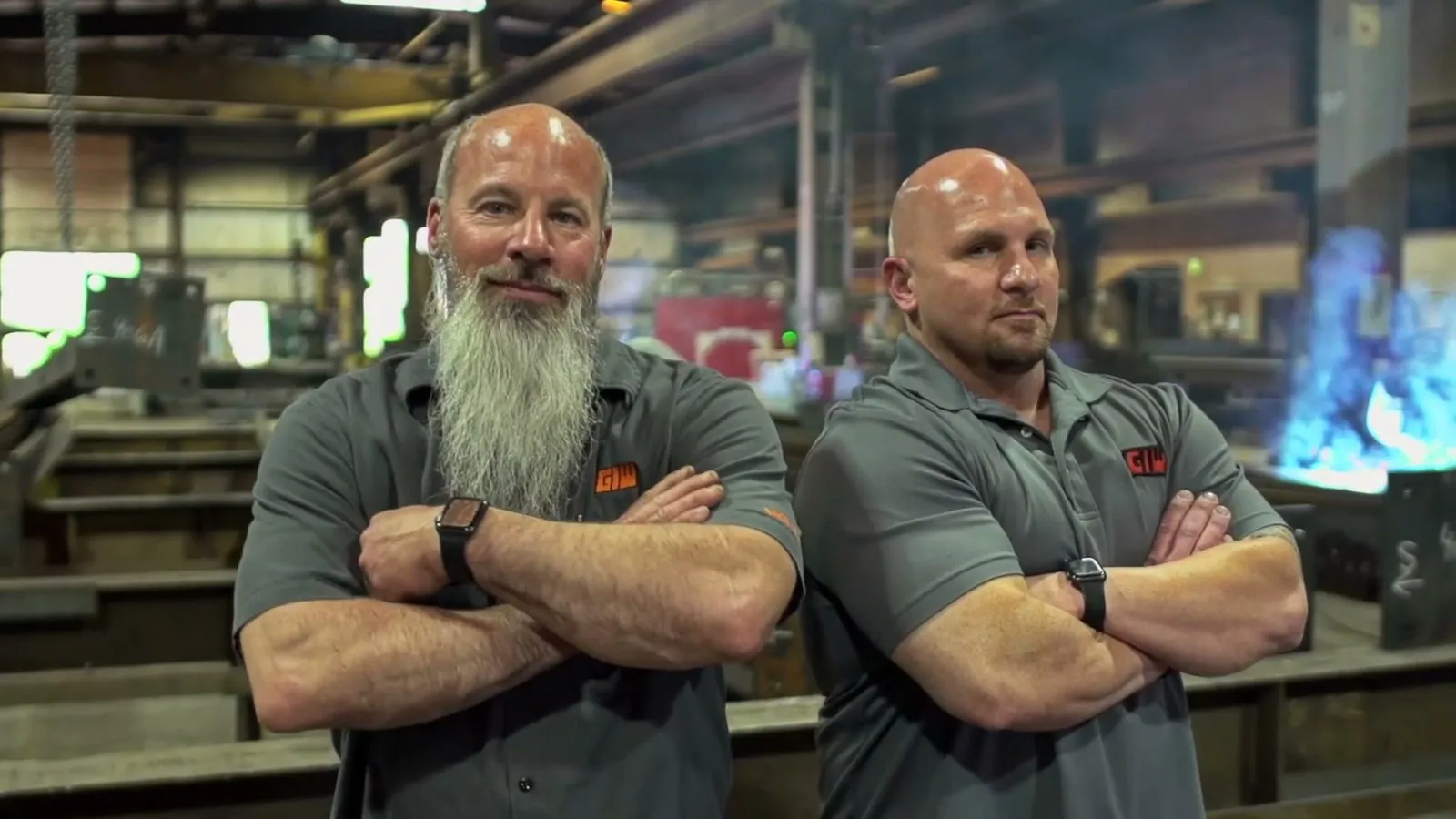 Two members of the Garbe Iron Works team on the shop floor