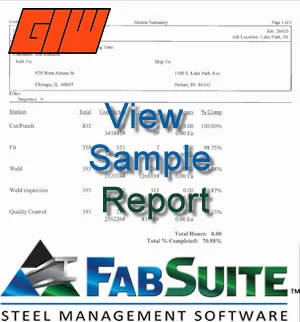 Sample FabSuite report 1 from Garbe Iron Works
