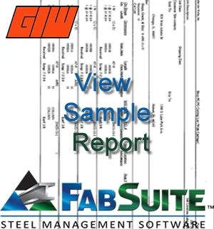 Sample FabSuite report 2 from Garbe Iron Works