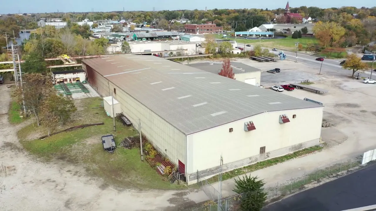 Drone view of the Garbe Iron Works shop