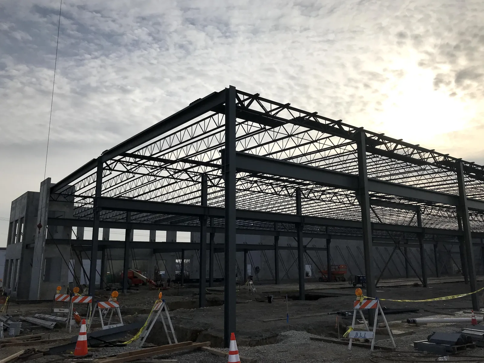 Bulldog Cartage: the full frame from the corner, with the joist roof in place