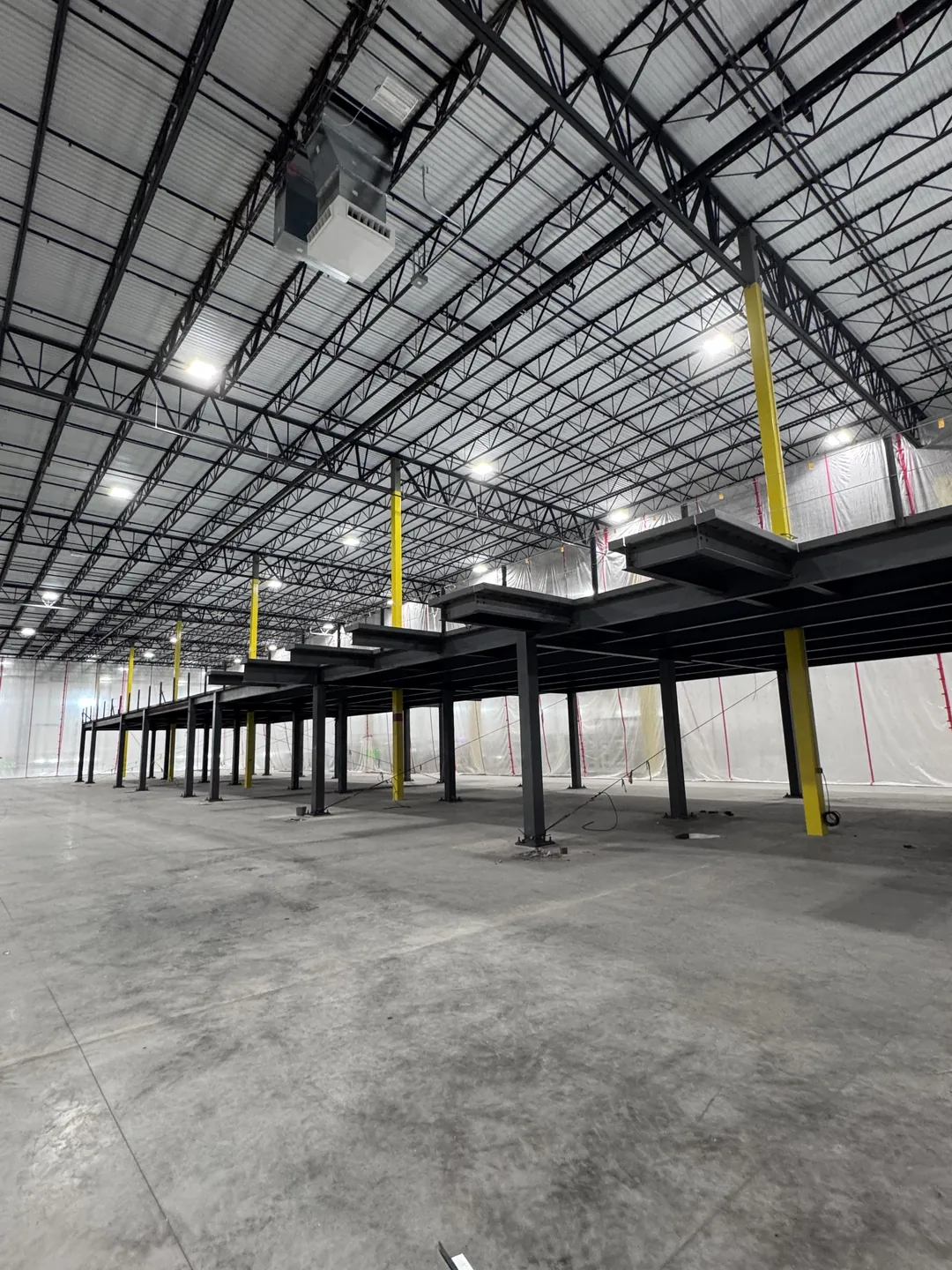 Project Maverick: a long steel mezzanine inside the warehouse