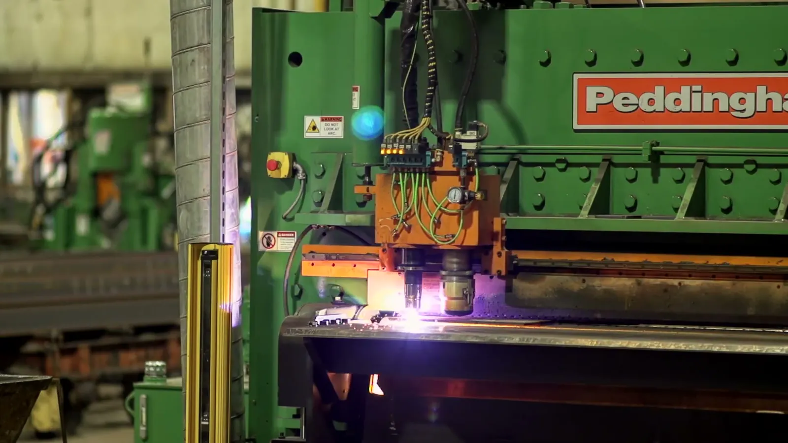 Peddinghaus plate processor cutting with plasma